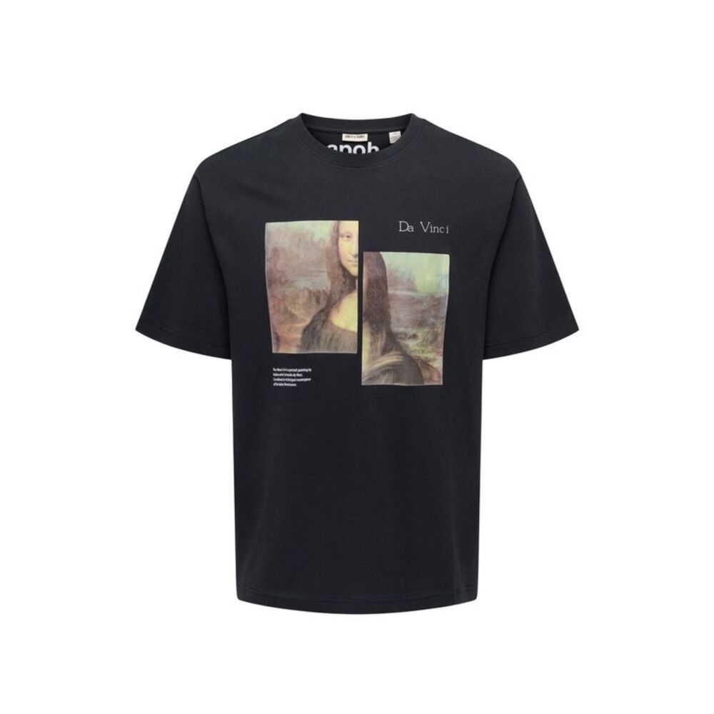 Only & Sons Black Cotton Men's T-Shirt